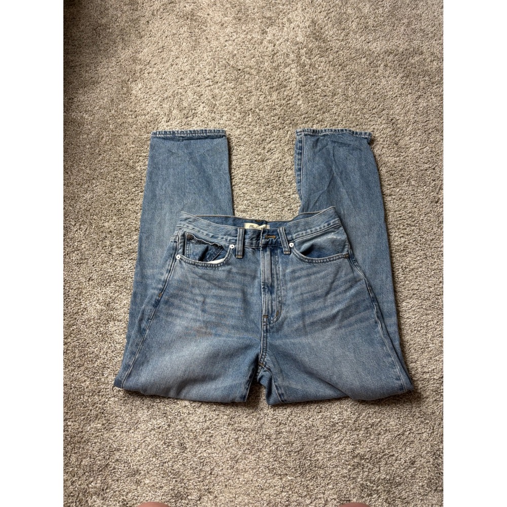 Madewell The Perfect Vintage Straight Jean Distressed Medium Wash Denim Size 26
